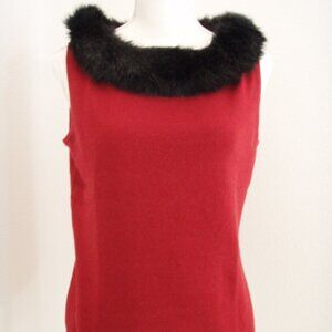 🎈HP🎈Talbots Sleeveless Silk Blend Sweater w/Detachable Faux Fur Collar
